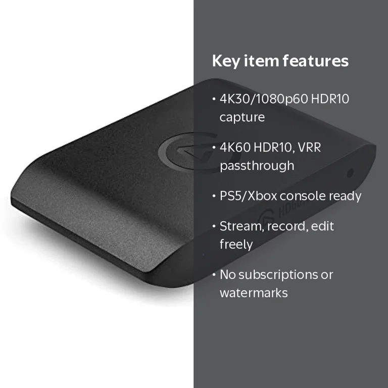 Elgato HD60 X External Capture Card Stream & Record 1080p60 HDR10