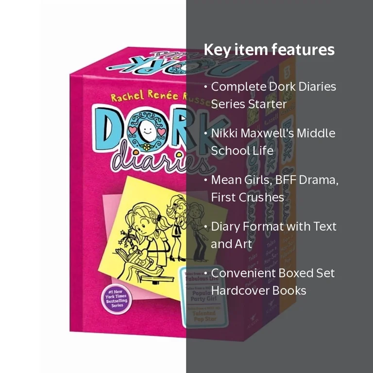 Rachel Renee Russell Dork Diaries Boxed Set Books 1-3 Hardcover