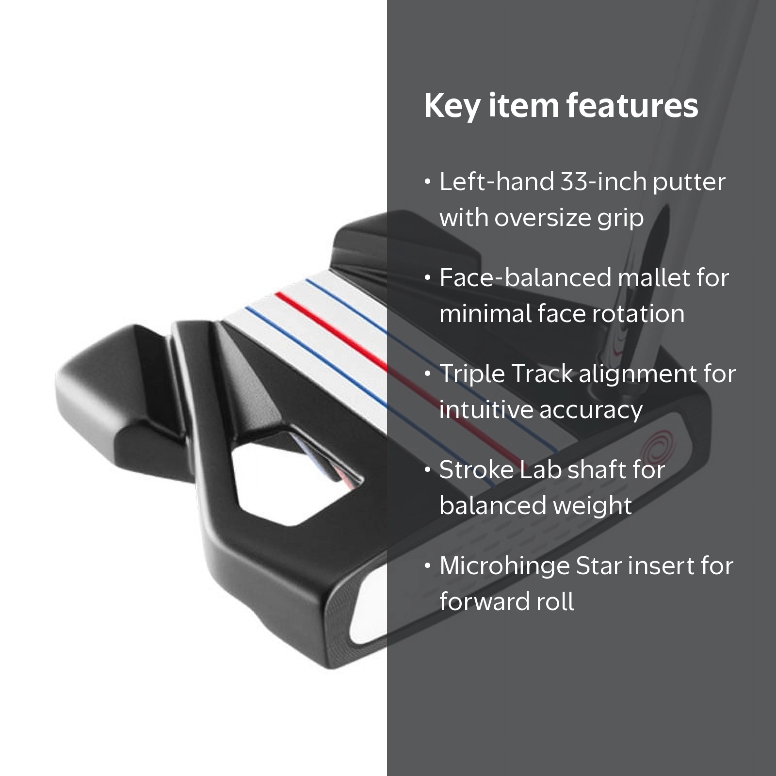 Odyssey Stroke Lab Triple Track Putter (Left Hand, 33