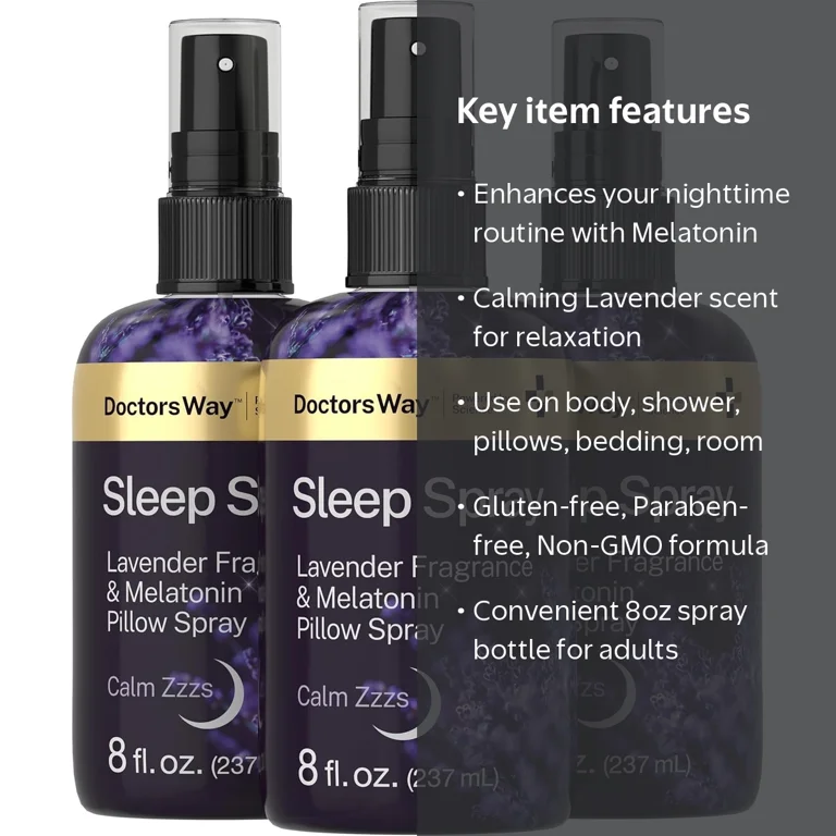 Sleep Spray with Melatonin and Lavender 8 fl oz | 3 Pack | Pillow