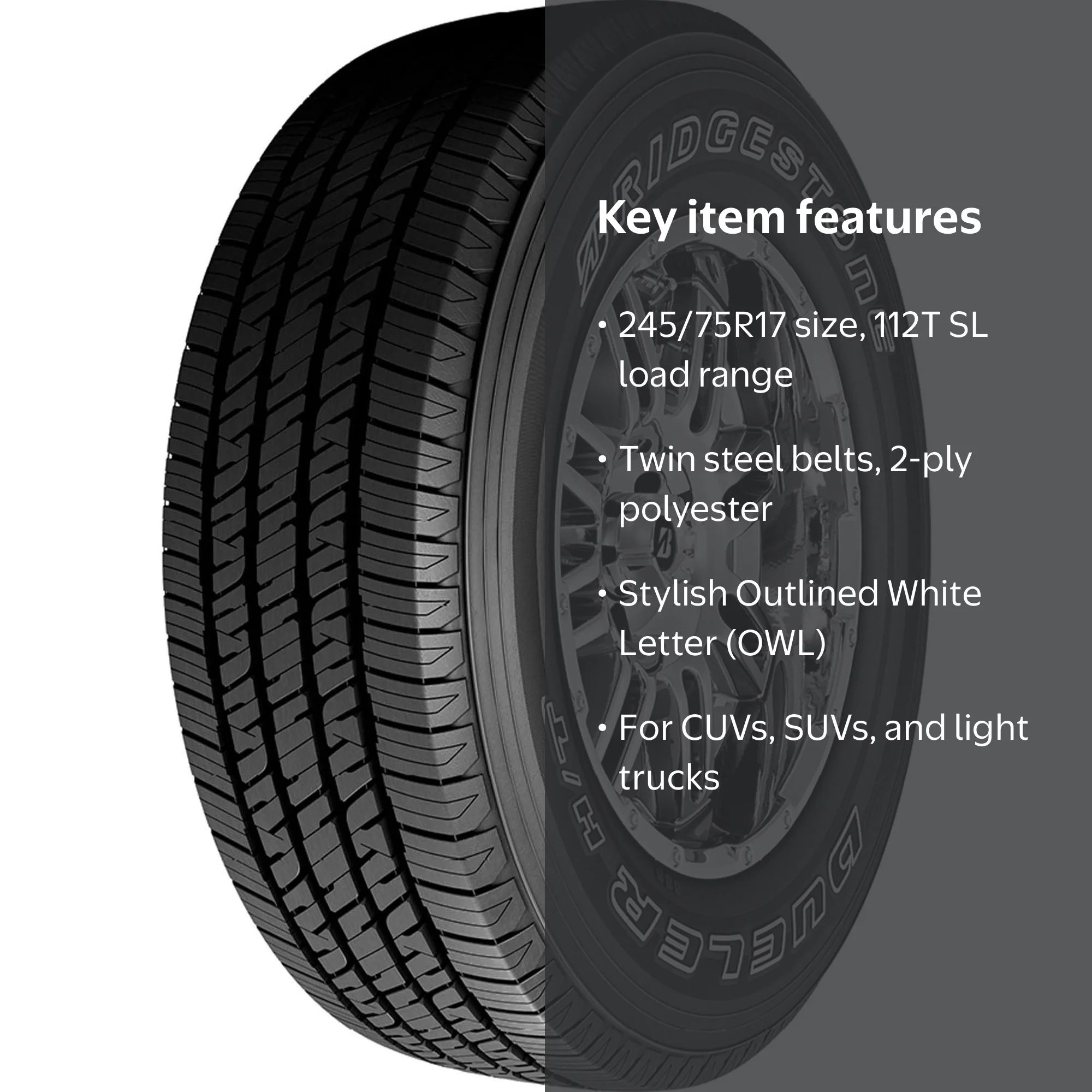 Bridgestone Dueler H/T 685 All Season 245/75R17 112T Light Truck