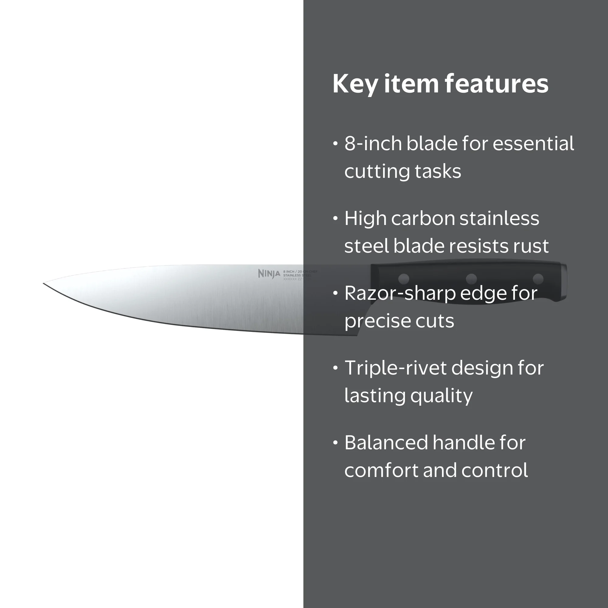 Ning様オーダージャーナル② Ninja Foodi NeverDull System Essential 8” Chef Knife, Stainless