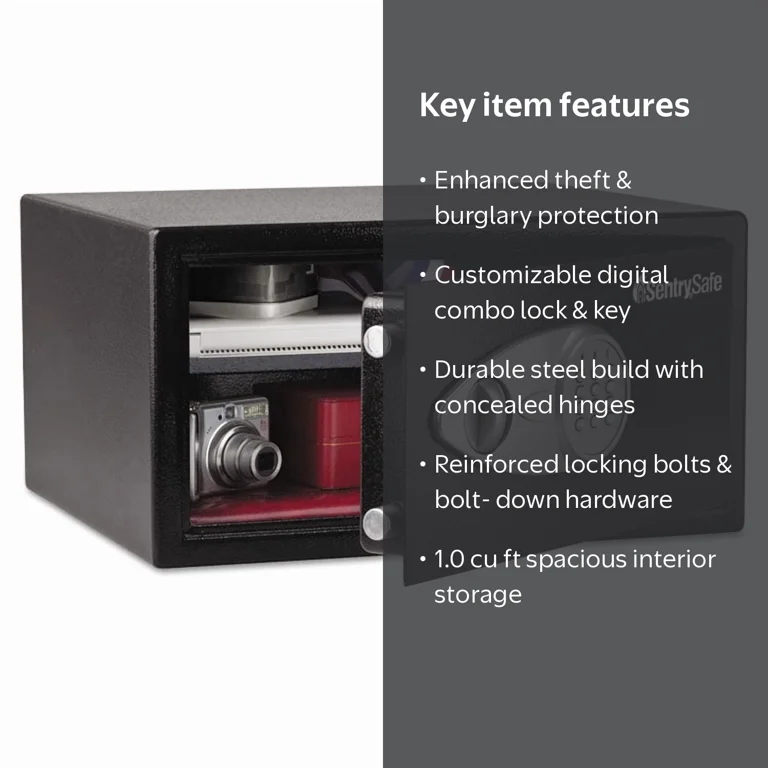 SentrySafe, Security Safe, 1 cu. ft. X105, Black with Electronic