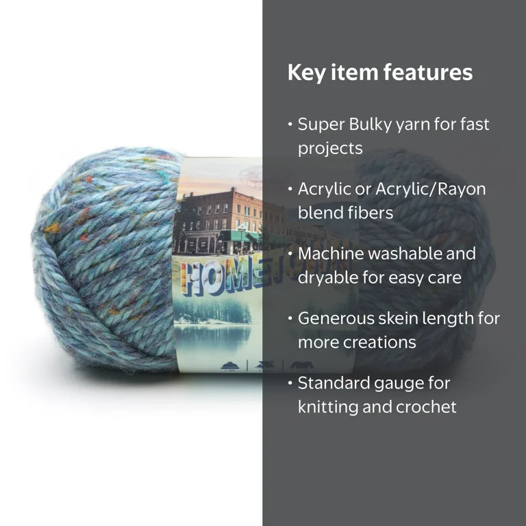 Lion Brand Yarn Hometown Key Largo Tweed 135-308 Super Bulky