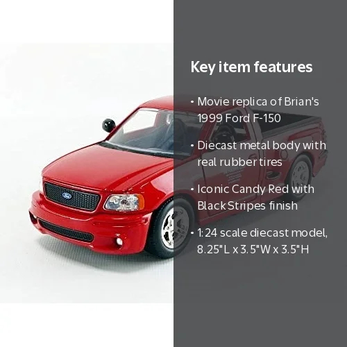 Jada Toys 1:24 Brian's Ford F-150 SVT Lightning Die-cast