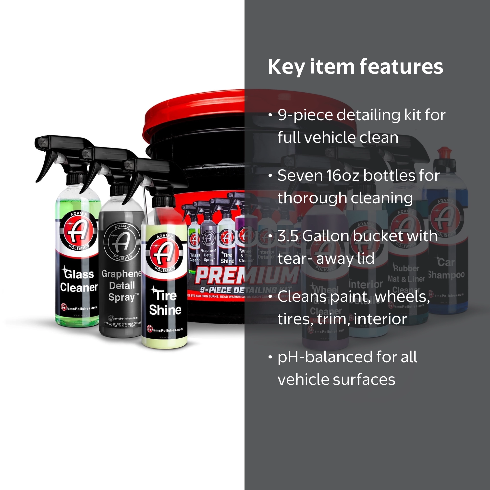 Adam's Polishes Premium Car Detailing Kit (9 Piece) - Walmart.com