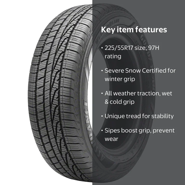 Goodyear, Passenger Tire, 225/55R17 97H, All Weather Traction
