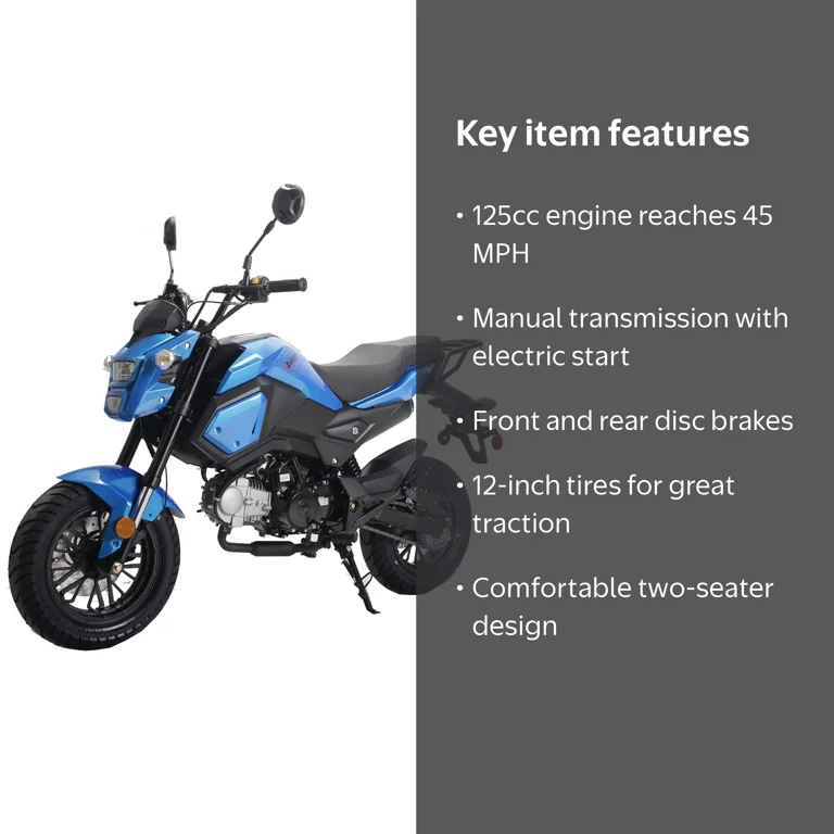 X-Pro Brand New Vader 125cc Street Legal Motorcycle, Manual