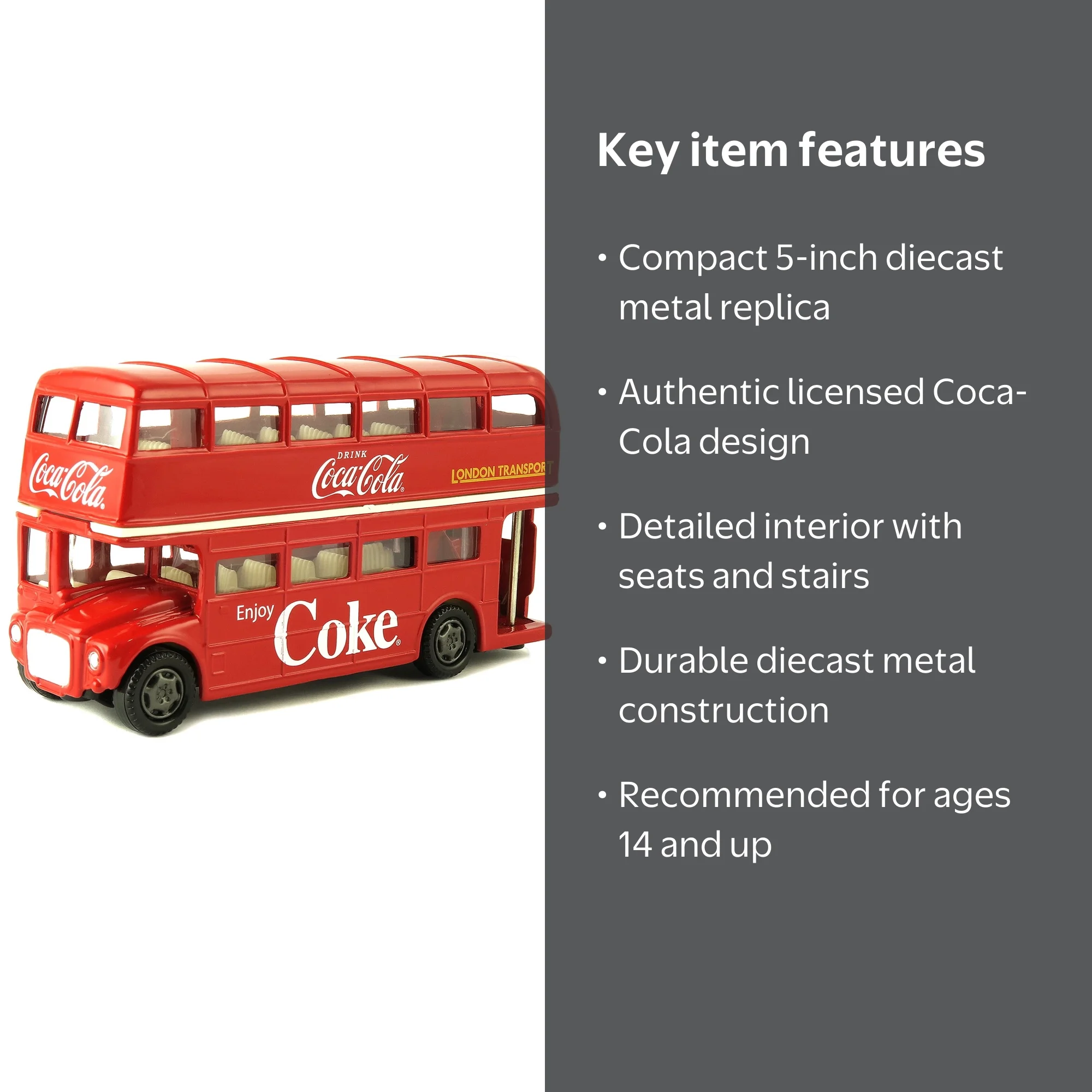 Coca-Cola 1/64 Routemaster London Double Decker Diecast Bus