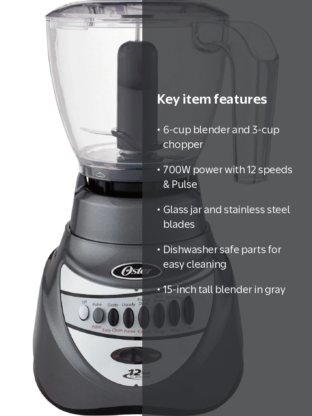 Oster 2-in-1 System 700W 12-Speed Blender with Chopper - Walmart.com