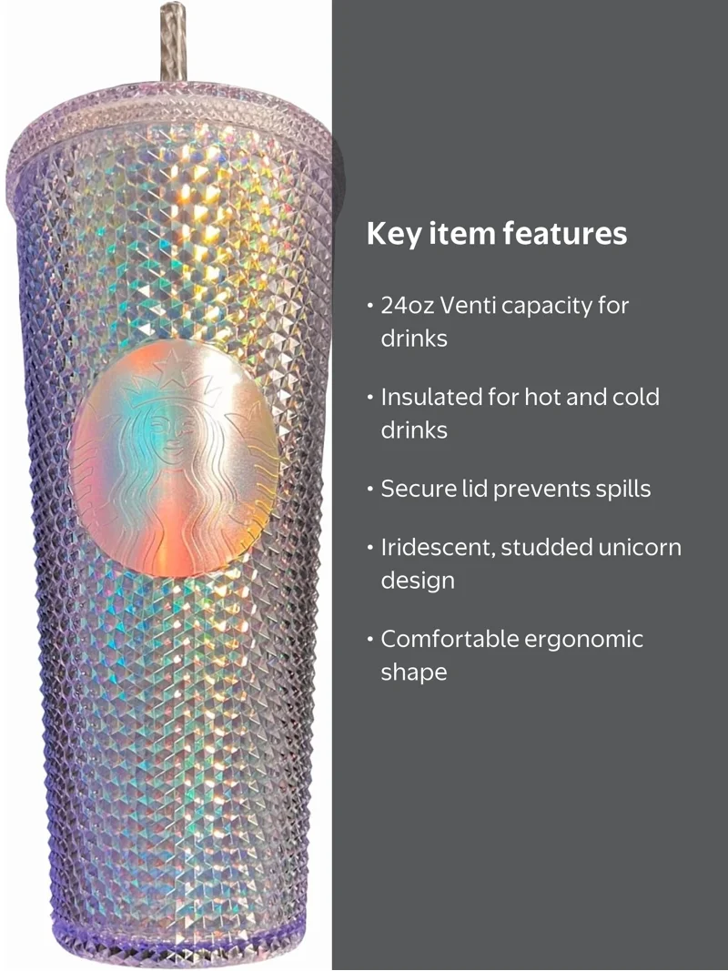 Starbucks Unicorn Studded Venti Tumbler, 24oz, Iridescent Cold Cup