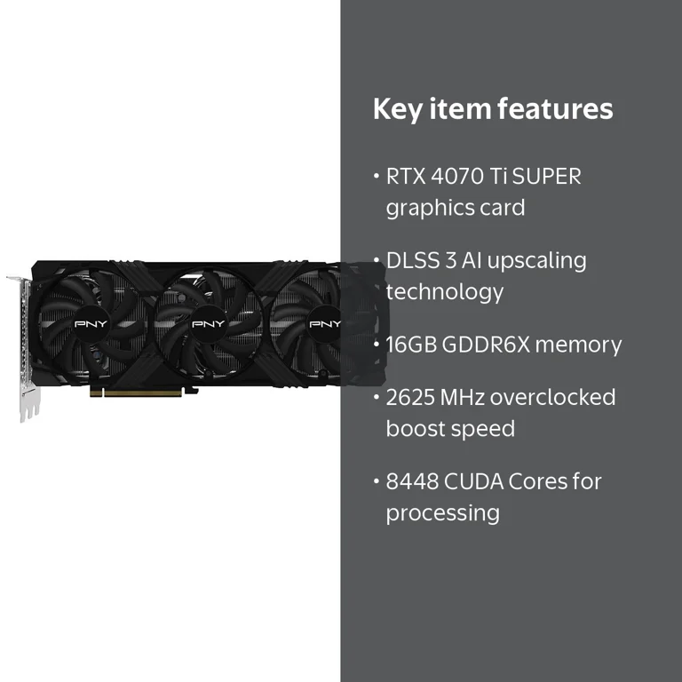 PNY GeForce RTX 4070 Ti SUPER 16GB VERTO Overclocked Triple Fan