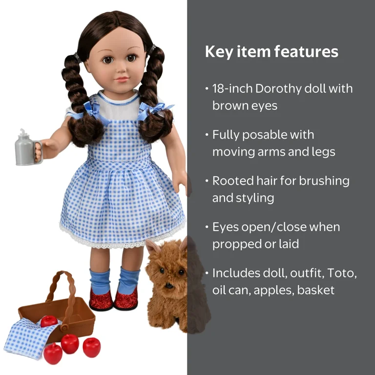 My Life As Wizard of Oz Dorothy Posable 18-inch Doll, Brunette
