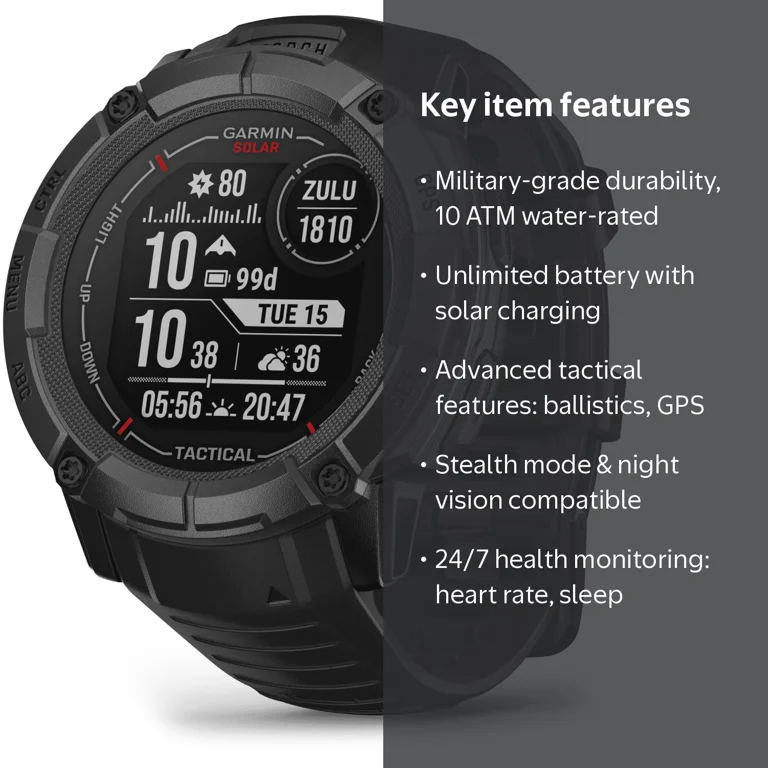 Garmin Instinct 2X Solar Tactical GPS Sport Smartwatch - Walmart.com