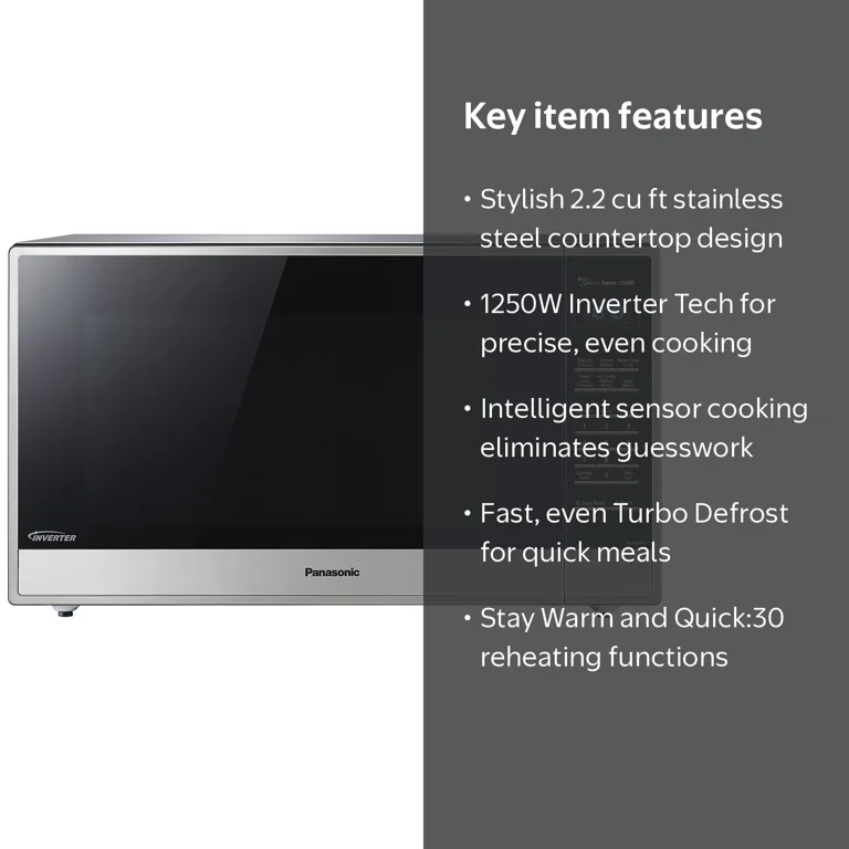 Panasonic 2.2 cu ft Inverter Microwave, Stainless Steel, Genius