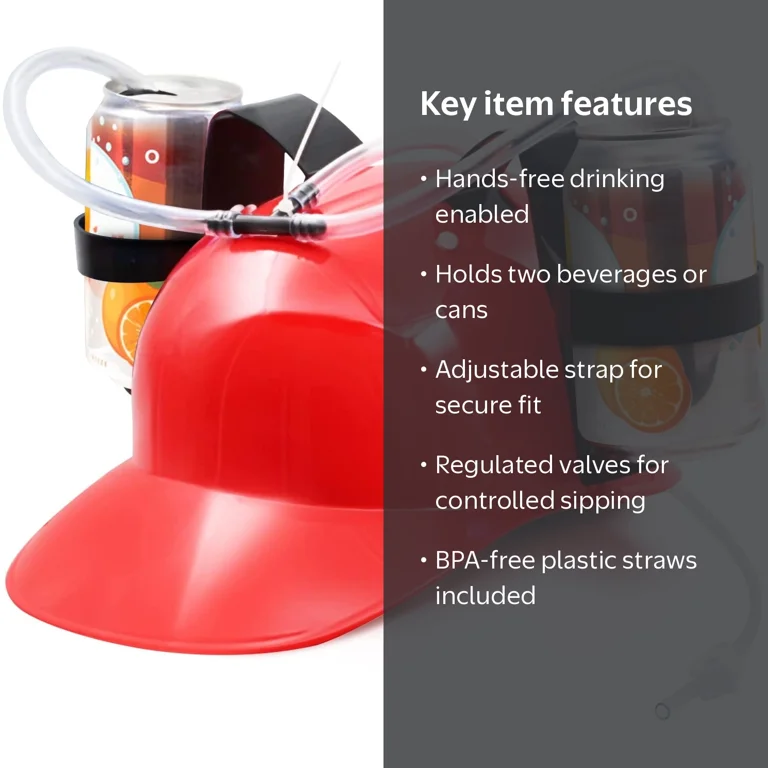 beer can football helmet drink toppers Helmet, Party Drinking Helmet, for 2 Cans of Beer, Two Cans at the Same Time Funny Beer Helmet, Perfect for a Party Carnival Toys a fun can holder drinker hat designed for beer and soda enthusiasts Novelty Place Drinking Helmet Can