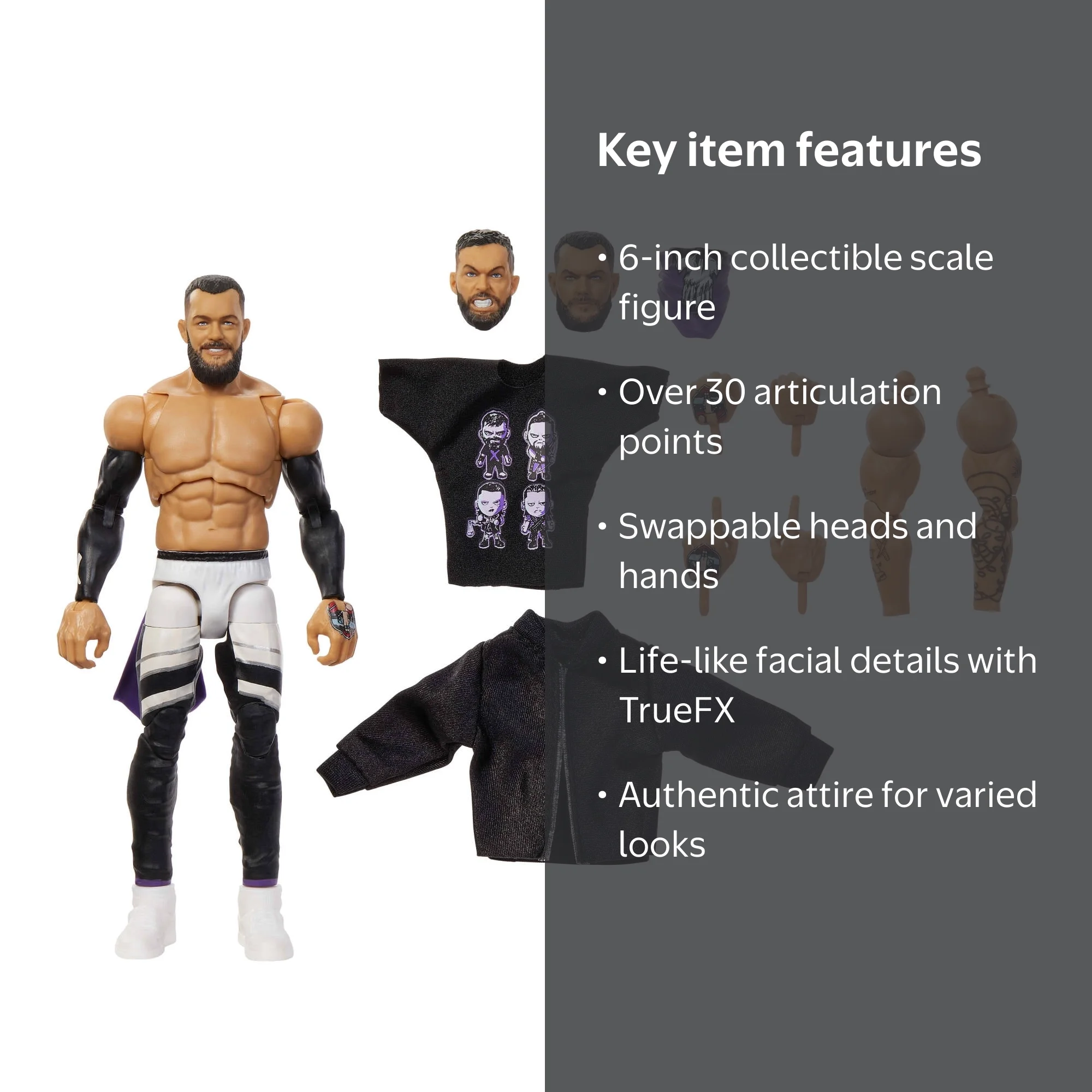 WWE Ultimate Edition Finn Balor Action Figure & Accessories Set, 6