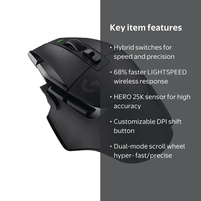 Logitech G502 X LIGHTSPEED Wireless Gamer Gaming Mouse - Optical