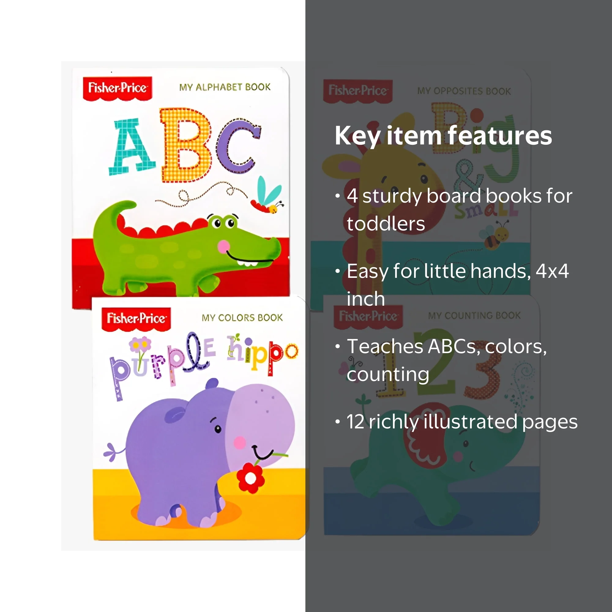 Fisher Price Learning Toys: Set of 4 'My First Books' for Babies