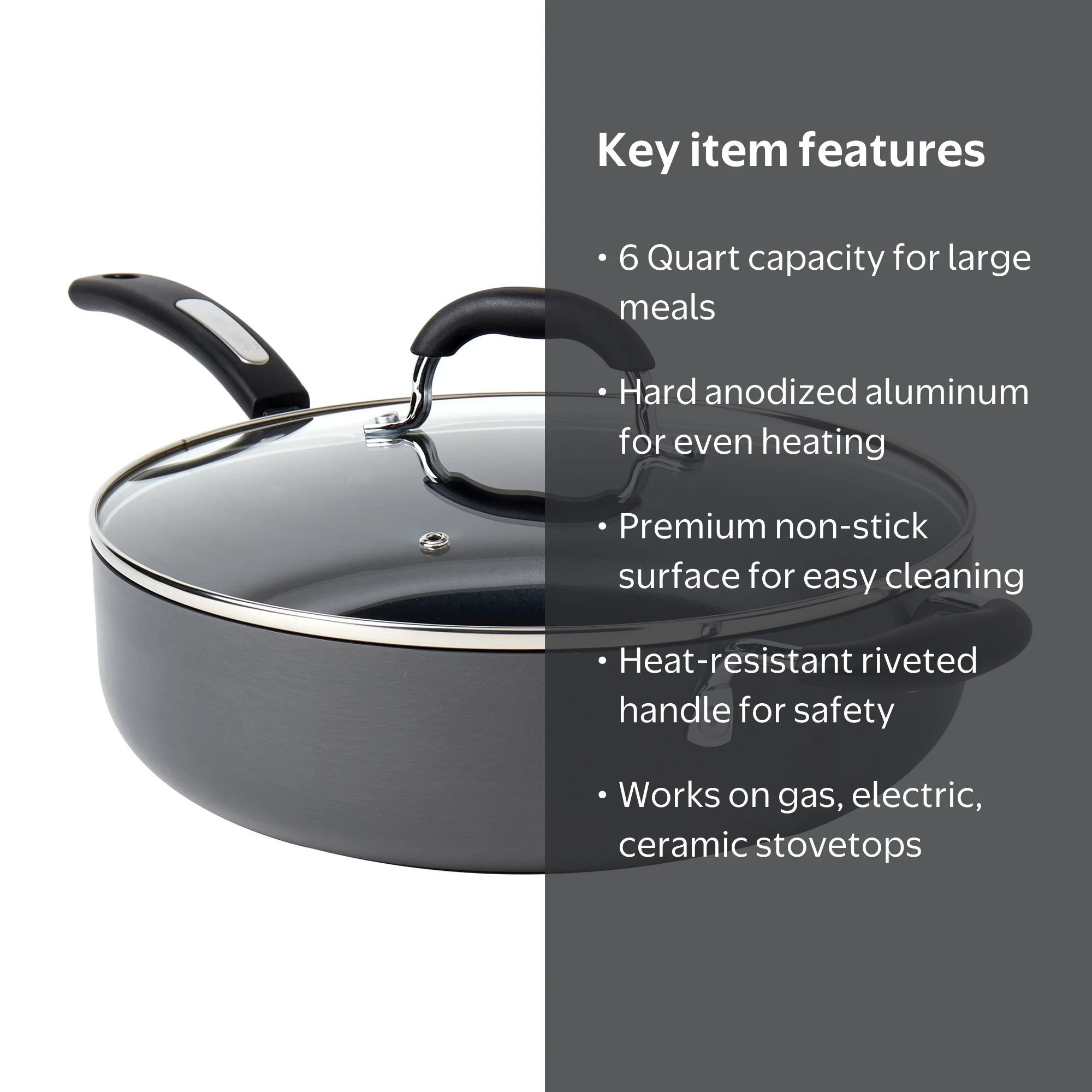 Denmark Tools for Cooks 6 Quart Jumbo Cooker with Glass Lid