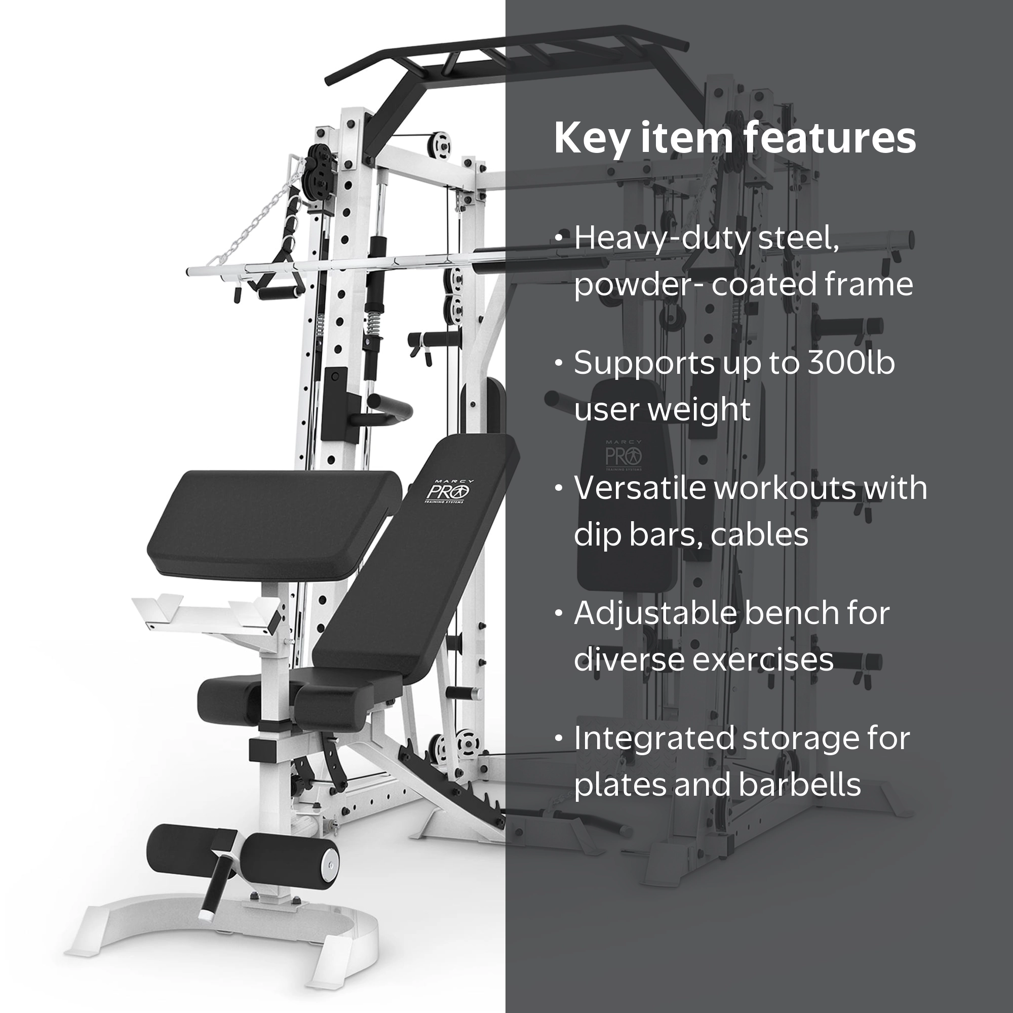 Marcy, Power Cage, SM-7409, with Bench Press and Squat Rack