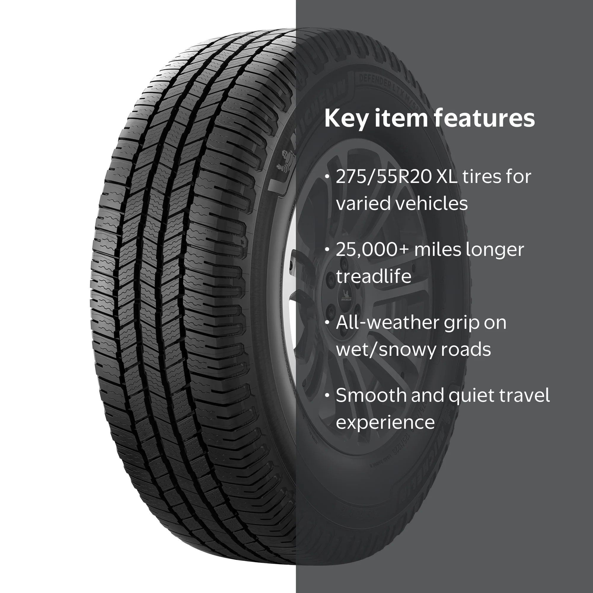 Michelin Defender LTX M/S2 275/55R20 117T XL All-Season Tire for