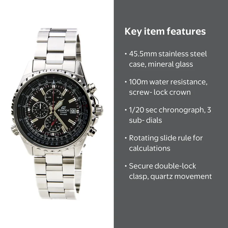 Casio Men's EF527D-1AV Edifice Stainless Steel Chronograph Watch