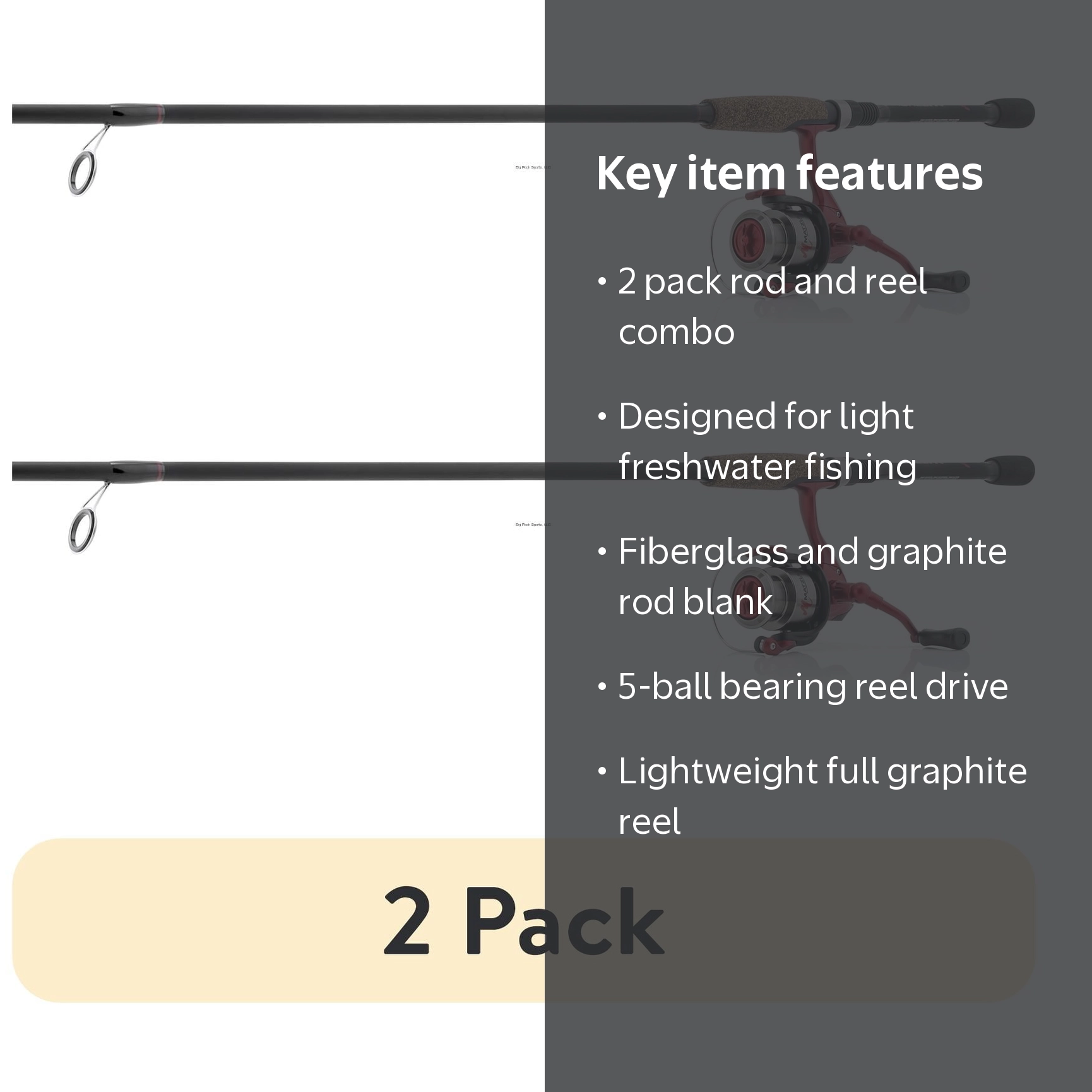 2 pack) (2 pack) Matzuo 2-Piece Medium Spin Fishing Rod and Reel