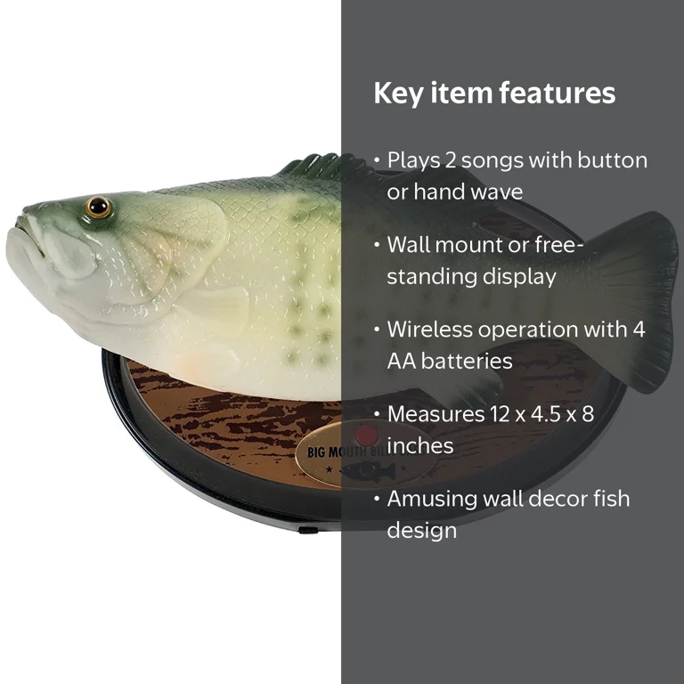 【動作品】BIG MOUTH BILLY BASS　壁掛け　自立　2way Gemmy Big Mouth Billy Bass Singing Sensation Wall Decor Fish