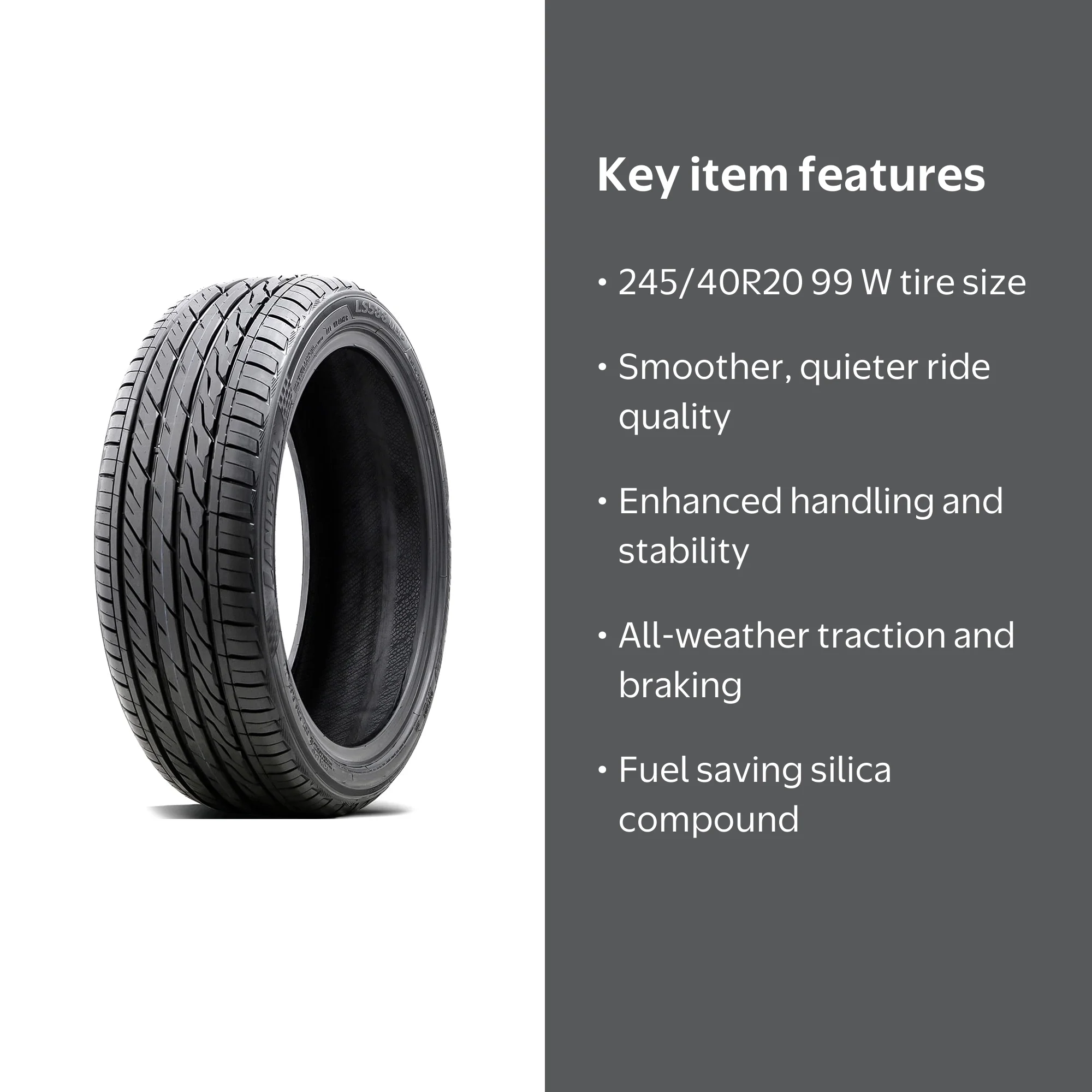 Landsail LS588 UHP 245/40R20 99 W Tire - Walmart.com