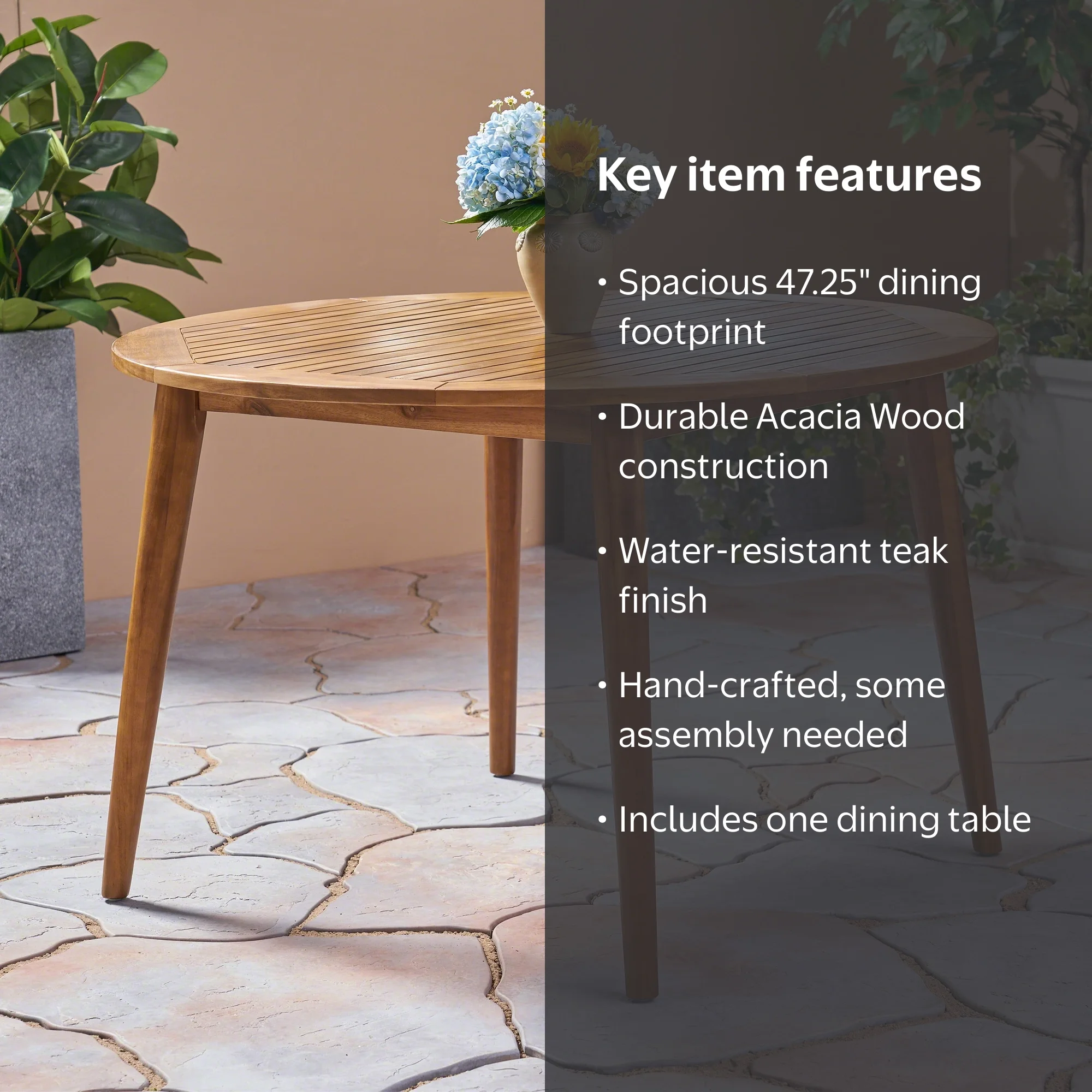 レア　ki-no Aa Table/Acacia TCR Jaxson Outdoor Acacia Wood Round Dining Table, Teak - Walmart.com