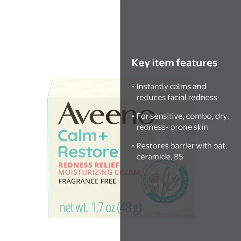 Aveeno, Face Moisturizer, 1.7 oz, Calm + Restore Redness Relief