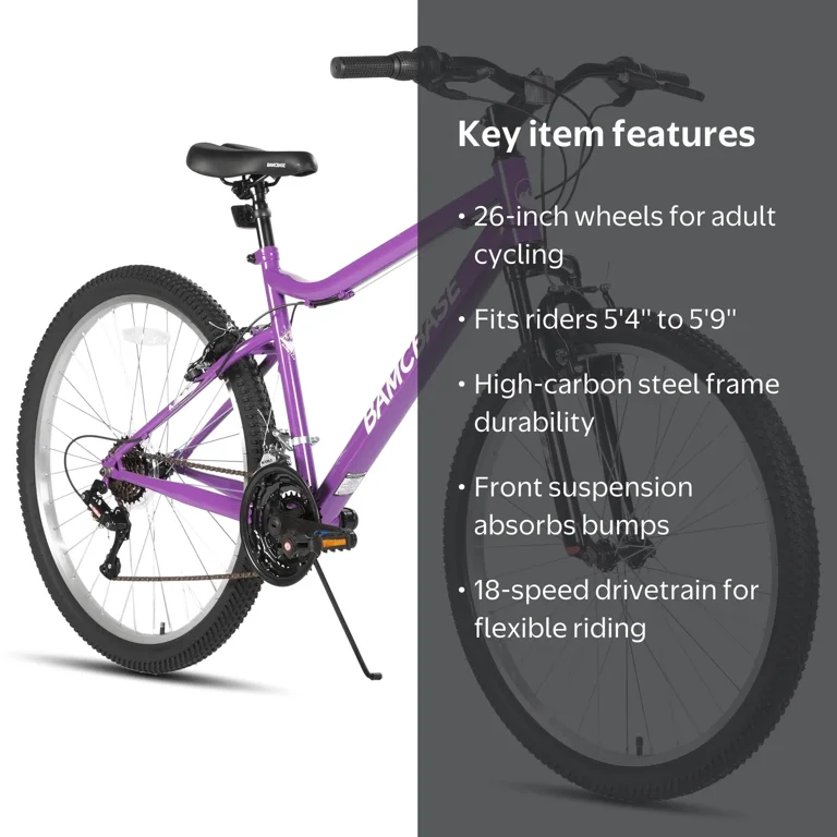 HILAND 26 inch Mountain Bike for Men Women, 18 Speeds High-Carbon