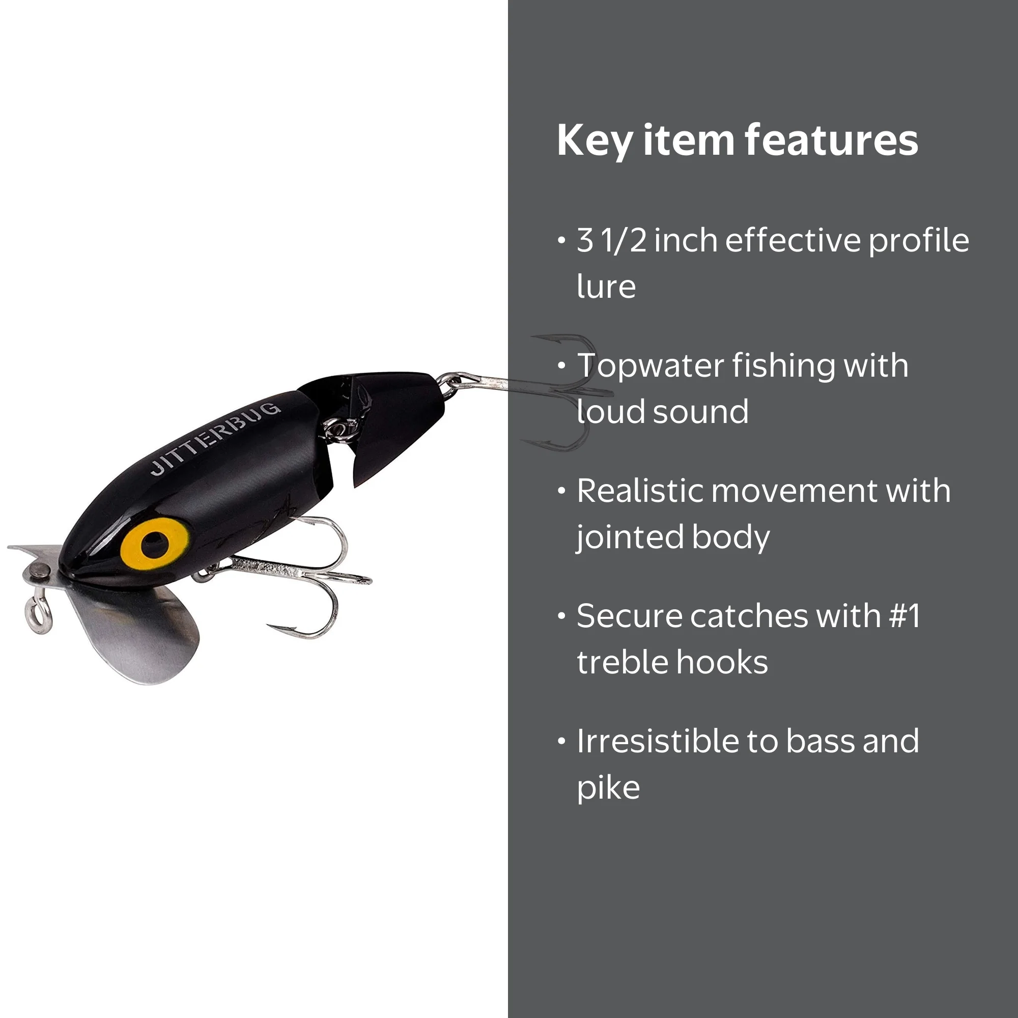 bass fishing with a jitterbug topwater lure Arbogast Jointed Jitterbug 5/8 oz Fishing Lure