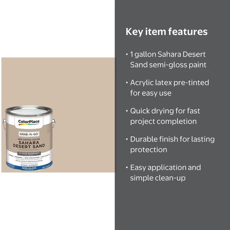 ColorPlace Ready to Use Interior Paint, Sahara Desert Sand, 1