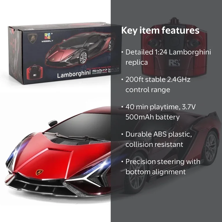 Miebely Lamborghini RC Car 1:24 Scale Remote Control Toy Car