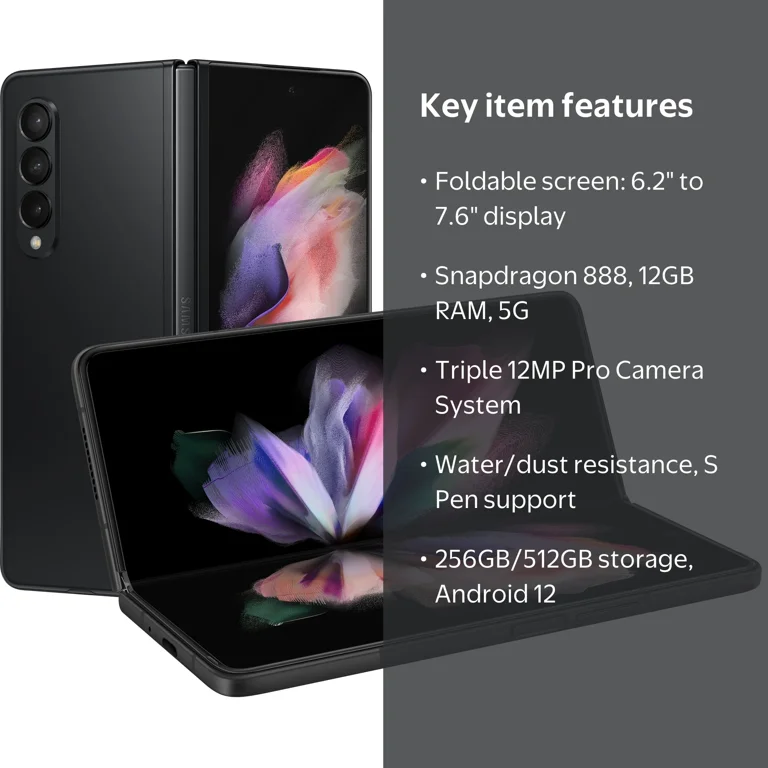 Pre-Owned Samsung Galaxy Z Fold 3 5G SM-F926U 256GB 512GB (US