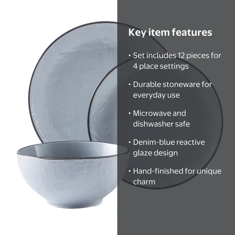 Free Shipping! Better Homes & Gardens Stoneware Denim Murphy
