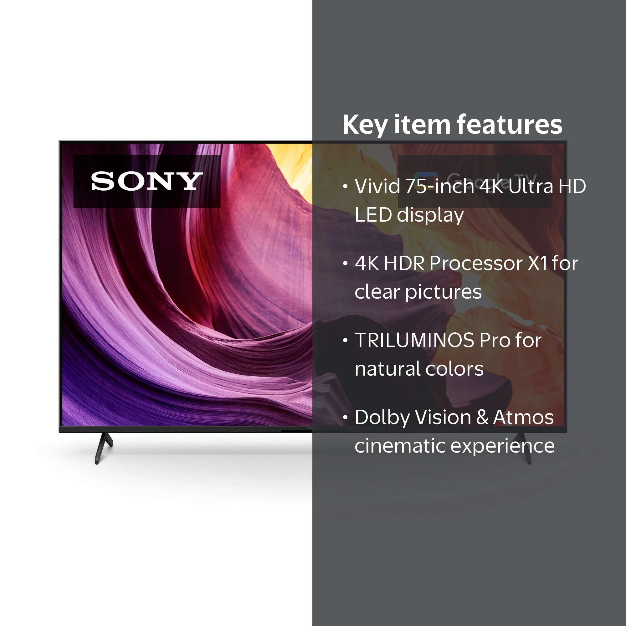 Sony 75” Class X80K 4K Ultra HD LED with Smart Google TV KD75X80K