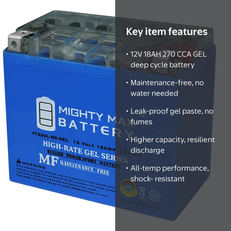 YTX20L-BS GEL Battery for Jet Ski, Snowmobile, Aqua Sea Doo Wave
