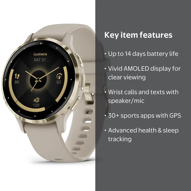 GARMIN Venu® 3S GPS Smartwatch, AMOLED Display, Health and Fitness