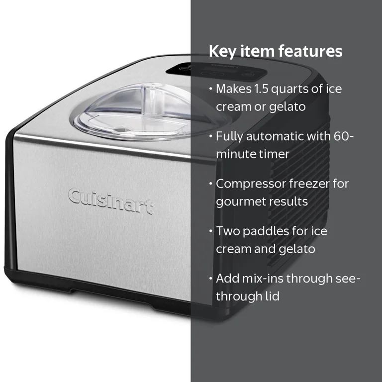 Cuisinart ICE-100 Compressor Ice Cream and Gelato Maker, 1.5 qt