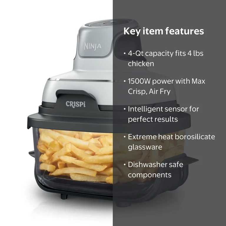 NINJA crispi 新品　未使用 Ninja, Restored Air Fryer, 4-Qt, White, 3-in-1 Portable Recrisp
