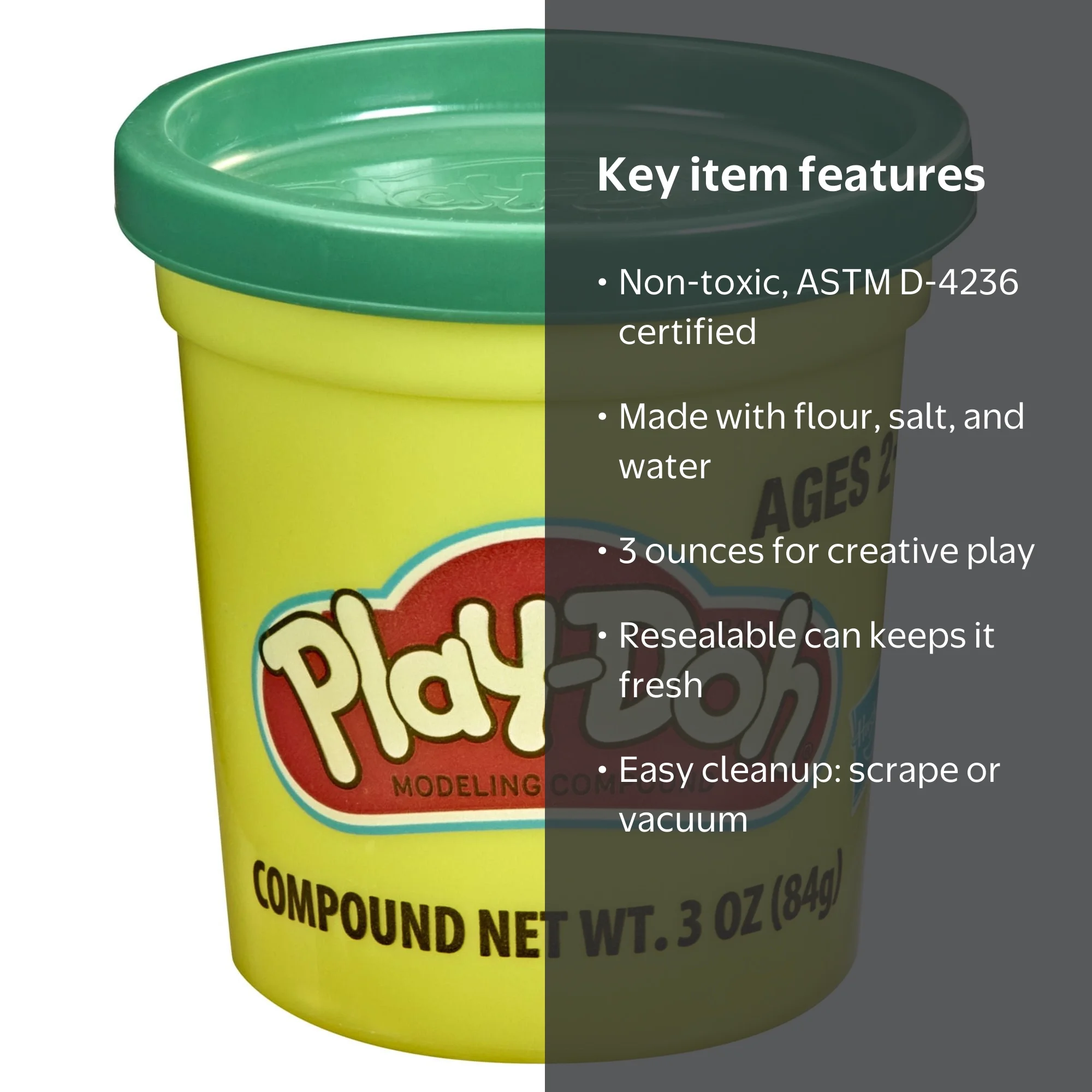 Play-Doh Single Can Dark Green Modeling Compound, 3 Ounces Can