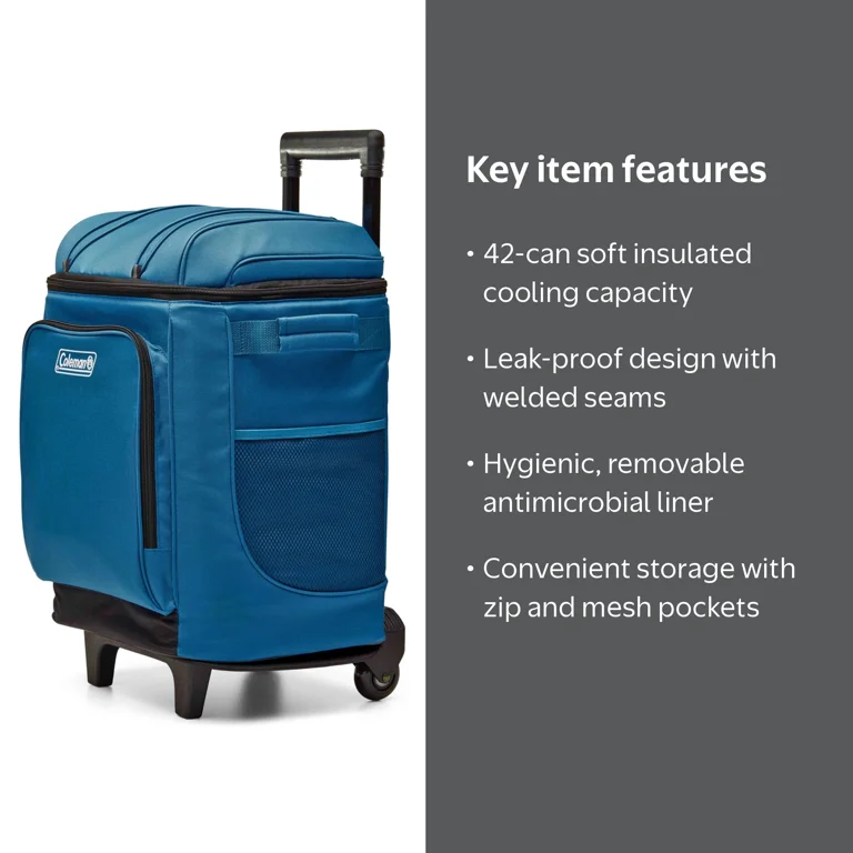 【新品未使用未開封】Colemanコールマン/WeathermasterII Coleman, Soft Cooler Bag, 42-Can, Ocean with Wheels - Walmart.com