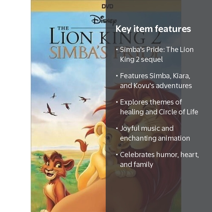 The Lion King 2: Simba's Pride (DVD), Walt Disney Video, Kids