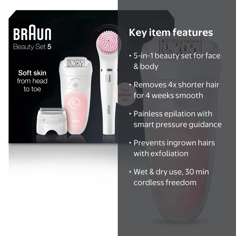 Braun Silk-epil Beauty Set 5 5-895 5-in-1 Wet & Dry Hair Removal