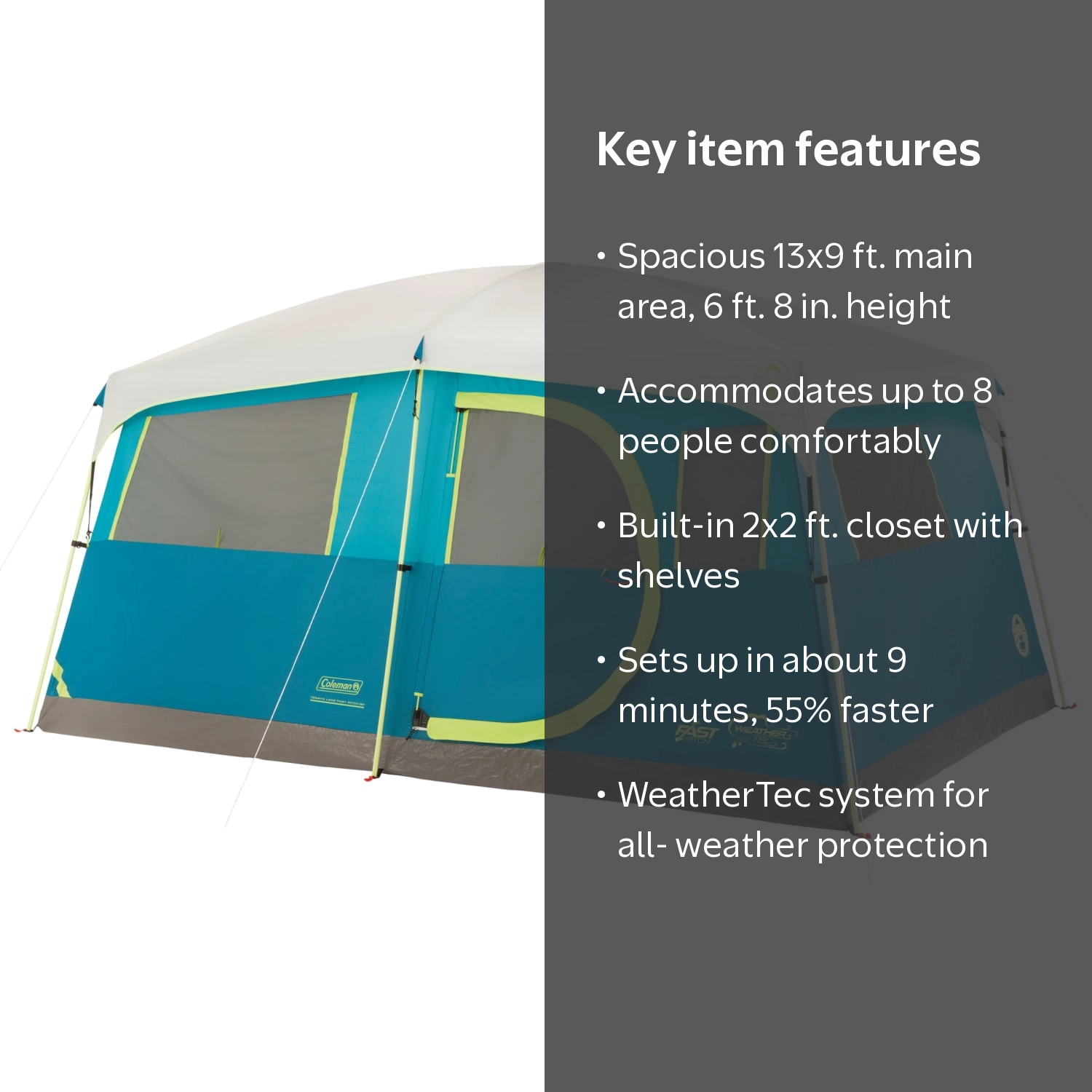 Coleman® 8-Person Fast Pitch™ Cabin Tent with Built-in Closet