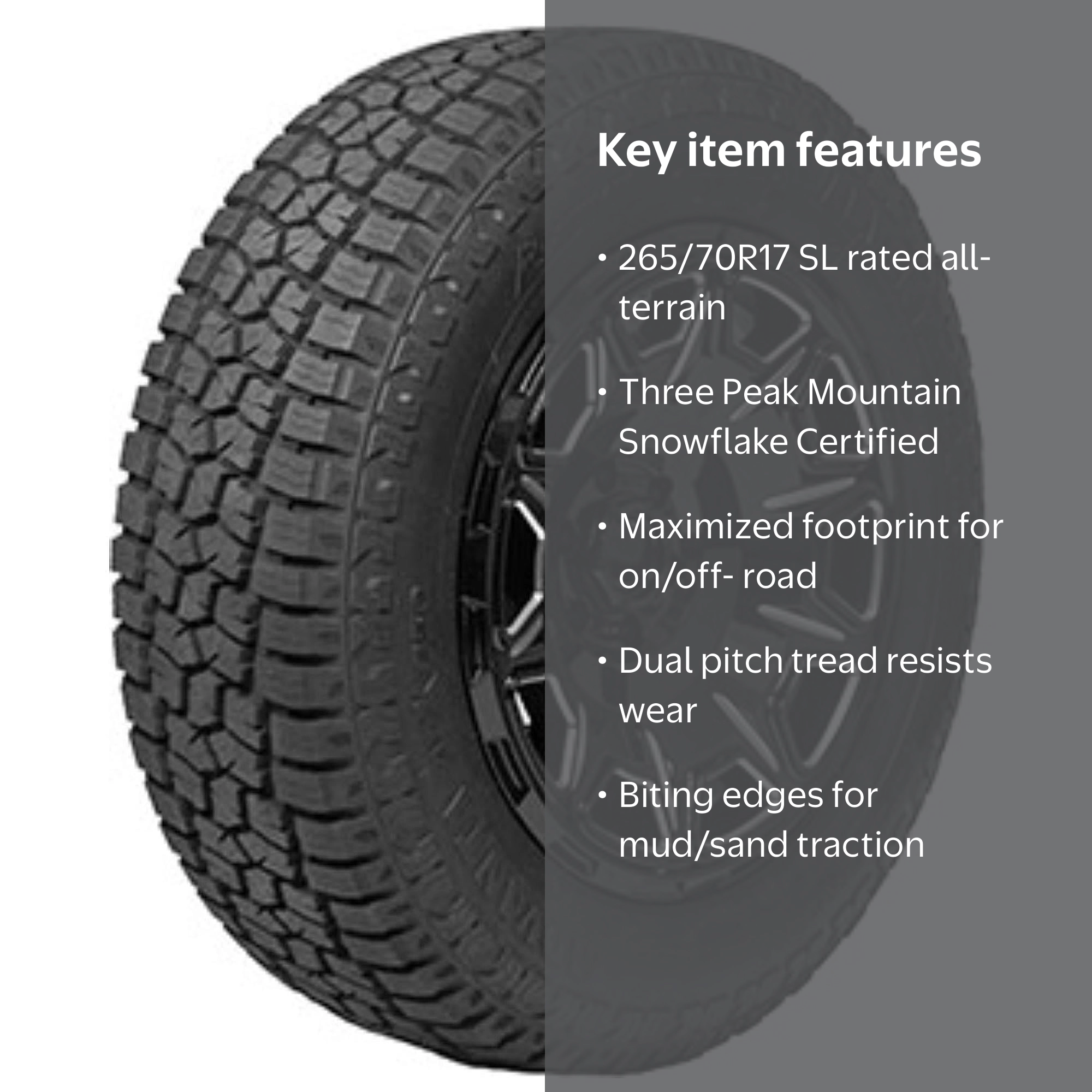 アレクスサンダ　flh 純正ホイール　AMA Americus Rugged All Terrain Light Truck Tire, 265/70R17 115T, 3D