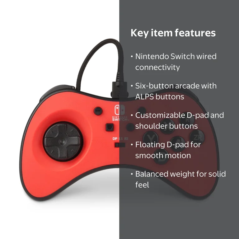 Free Shipping! PowerA Wired Fightpad for Nintendo Switch, Arcade
